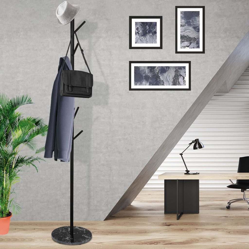 Levede Coat Rack Hat Clothes Stand Hanger Black-1954803009628278790