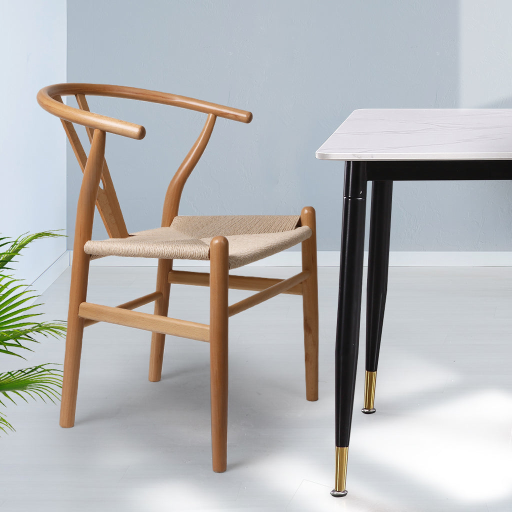 Levede 2x Dining Chairs Wooden Hans Clear-1954802980792438791