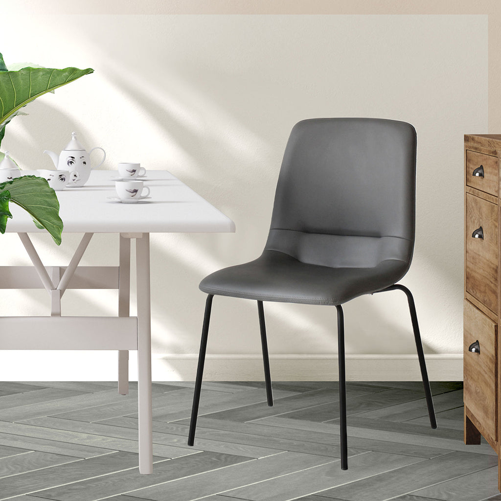 Levede Stackable Dining Chairs Kitchen Grey-1954802990997180423