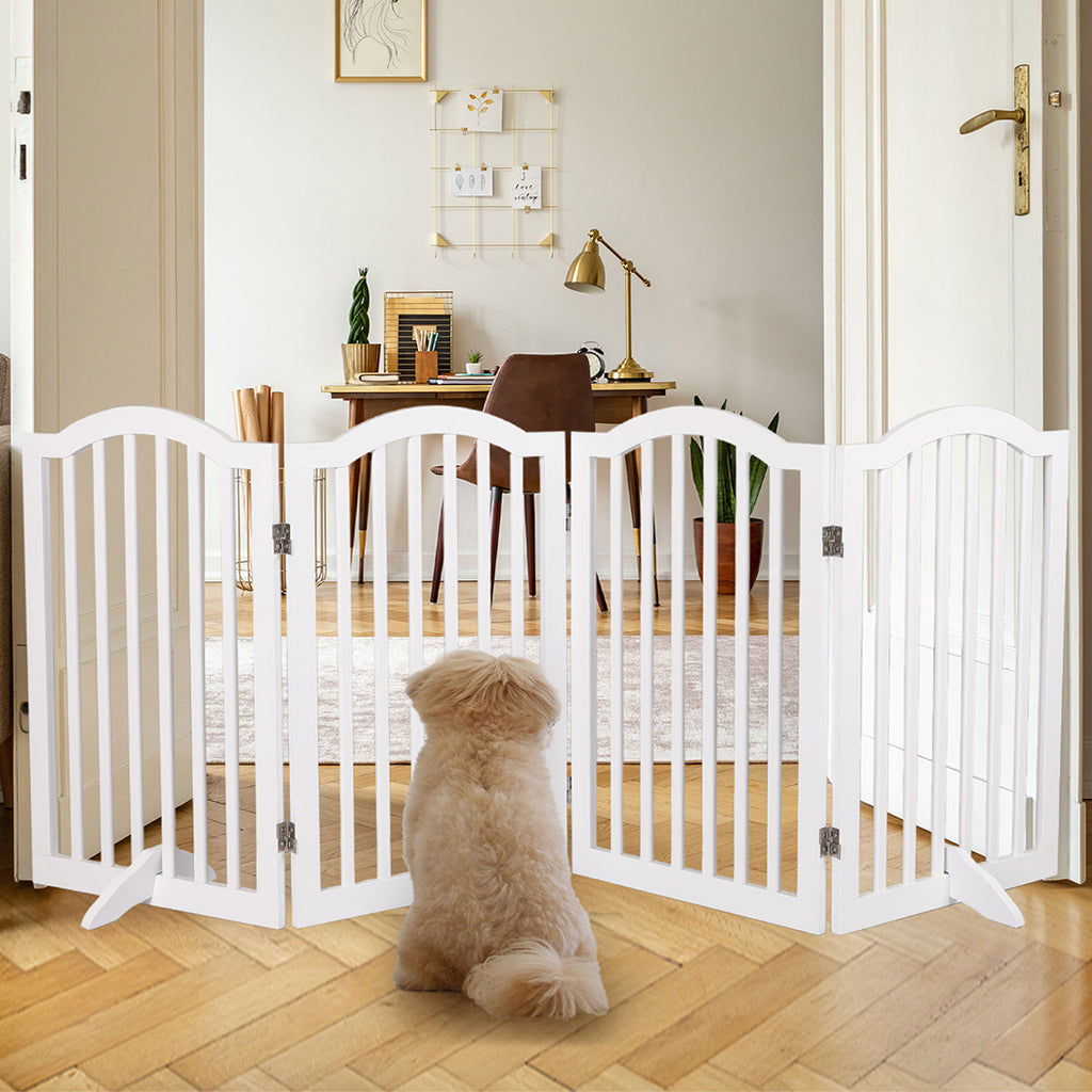 PaWz Wooden Pet Gate Dog Fence Safety White-1954802550205190151