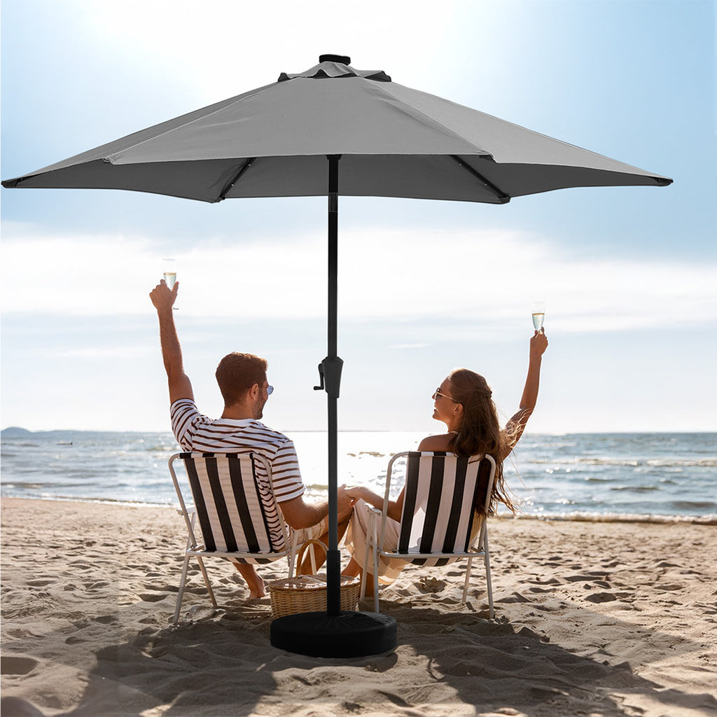 Centra 2.7M LED Outdoor Umbrella Base Stand Grey-1954802421616218119