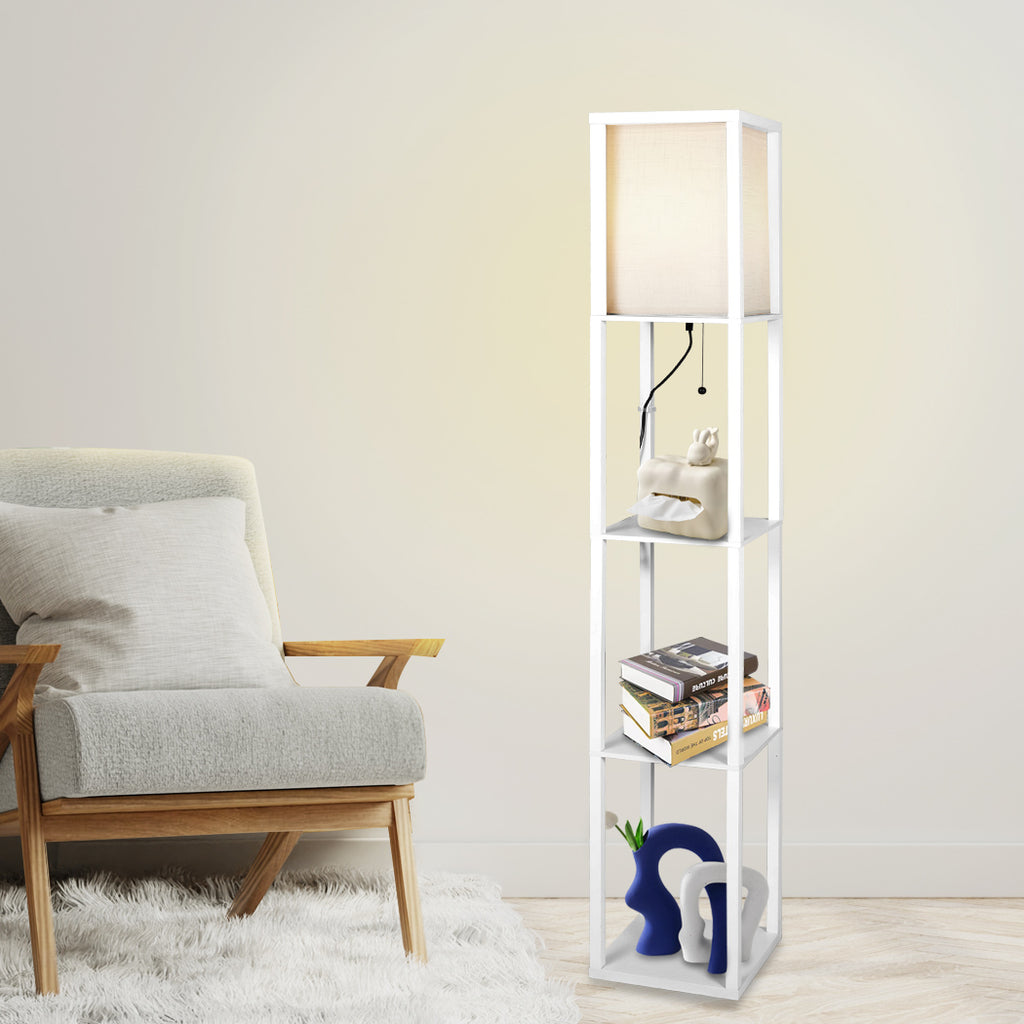 EMITTO Floor Lamp Storage Shelf LED White-1954802834927128583