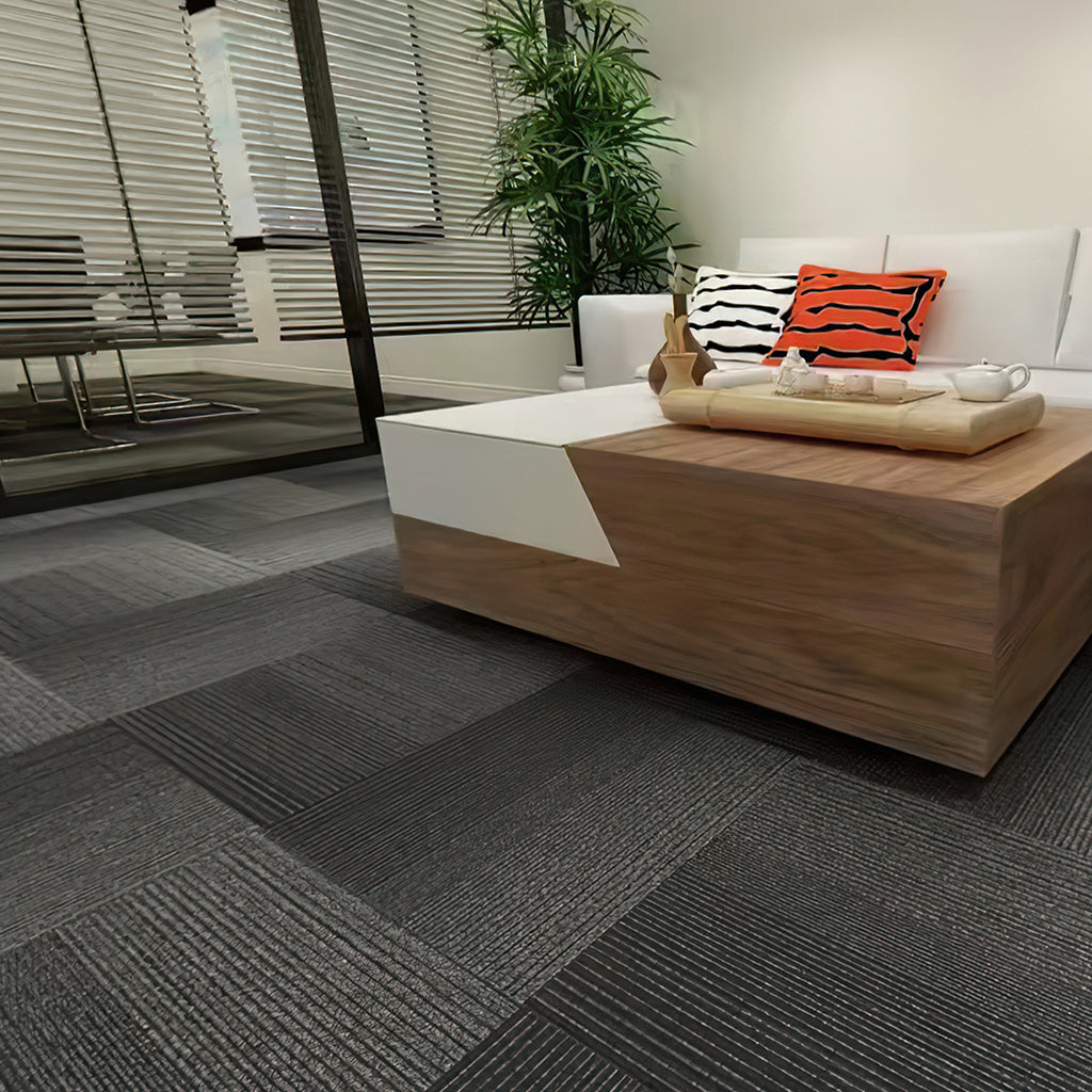 Marlow 20x Carpet Tiles 5m2 Box Heavy Black-1954802711161606150