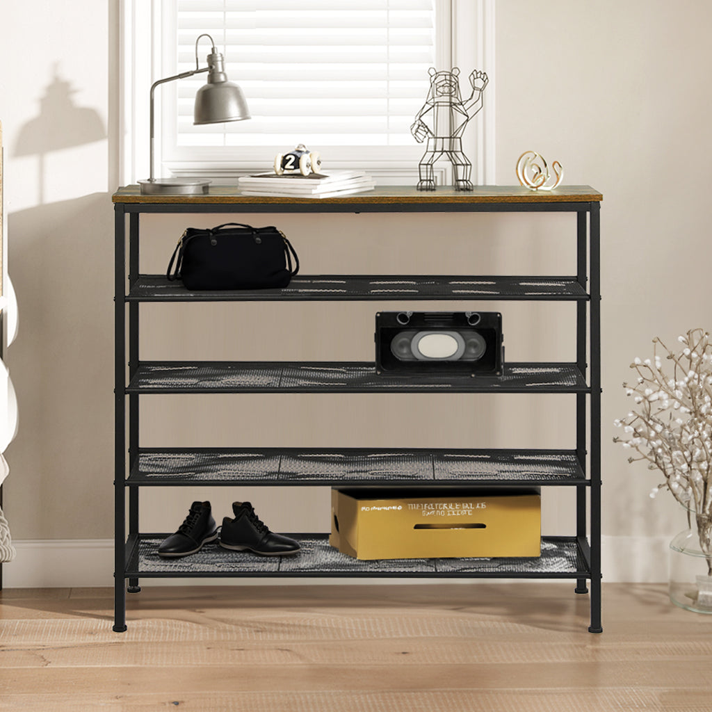 Levede 5-Tier Shoe Rack Storage Cabinet 100cm Wide-1954802690483687430