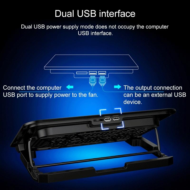 Silent Six-Fan Cooling Rack For Notebook Computers-1964932360520732679