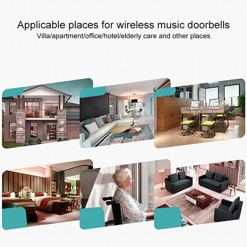 2 Remote Control Wireless Doorbell - White-1915197716821053446