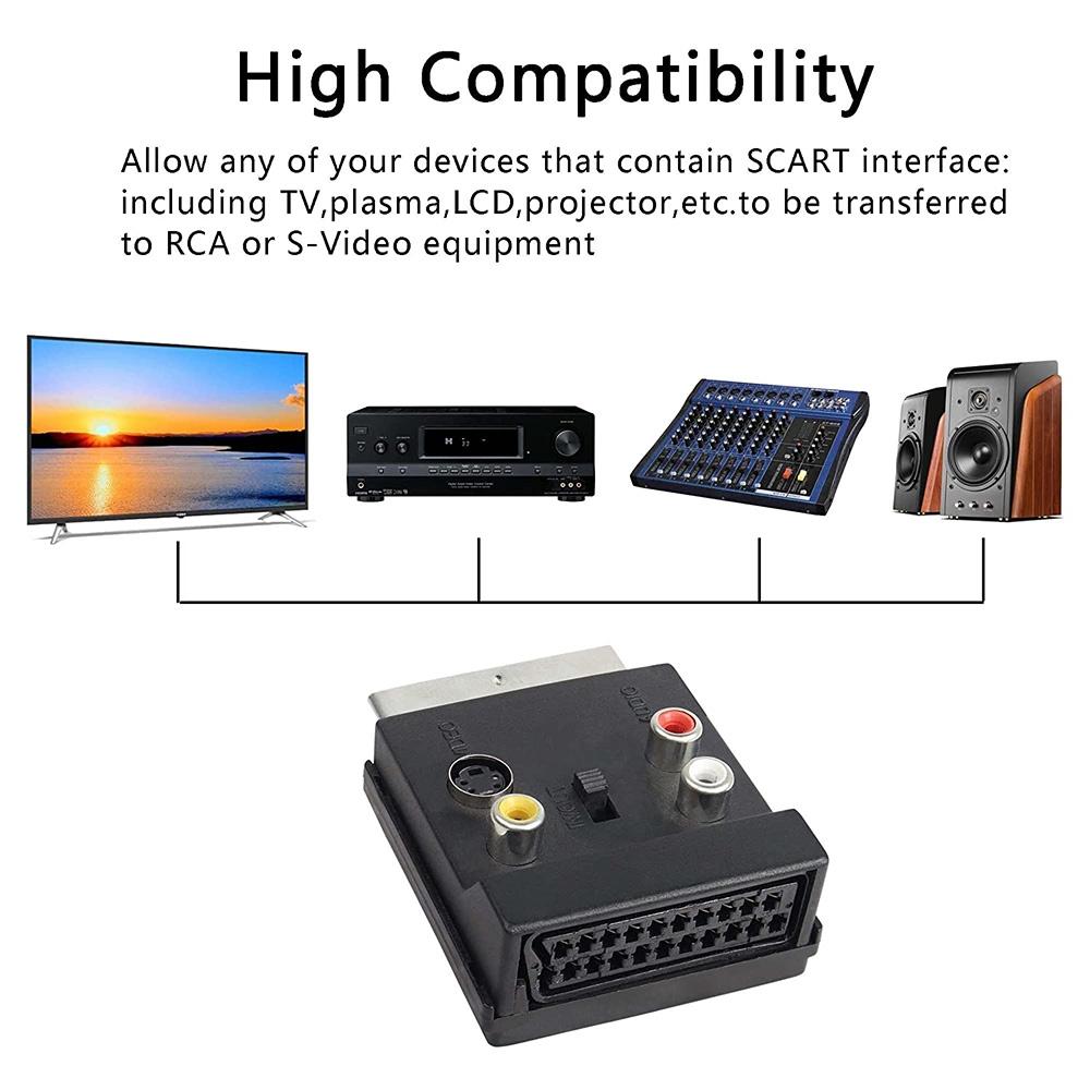 Scart Male To Female S-Video Rca Adapter - Audio Converter-1915198408734412804