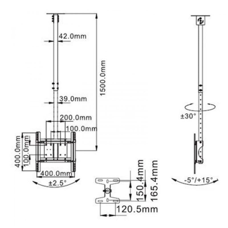 Telescopic Tv Hanger For 32-65 Inch Lcd Ceiling Mount-1964932287493705734