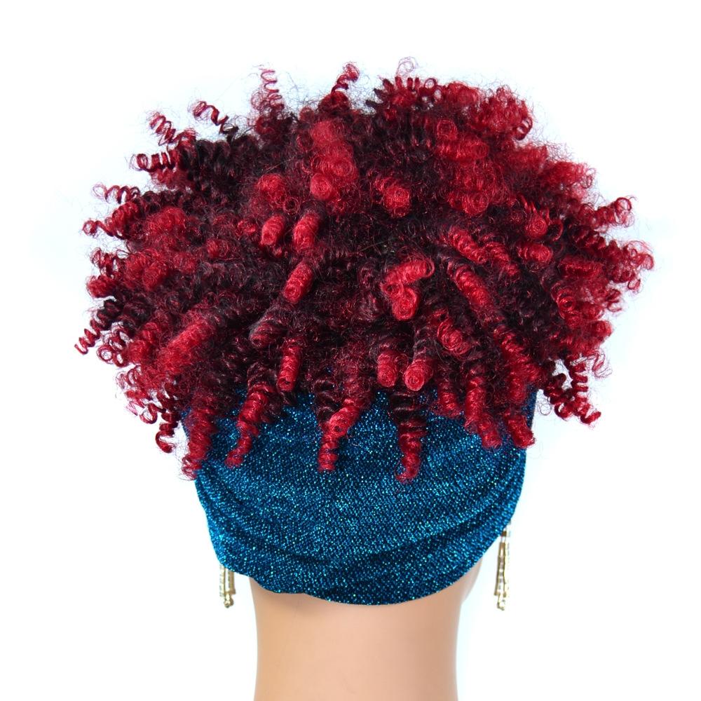 Gradient Small Curly Headscarf Wig In 3.Tja1 1Btbug Colour-1915197953430130692