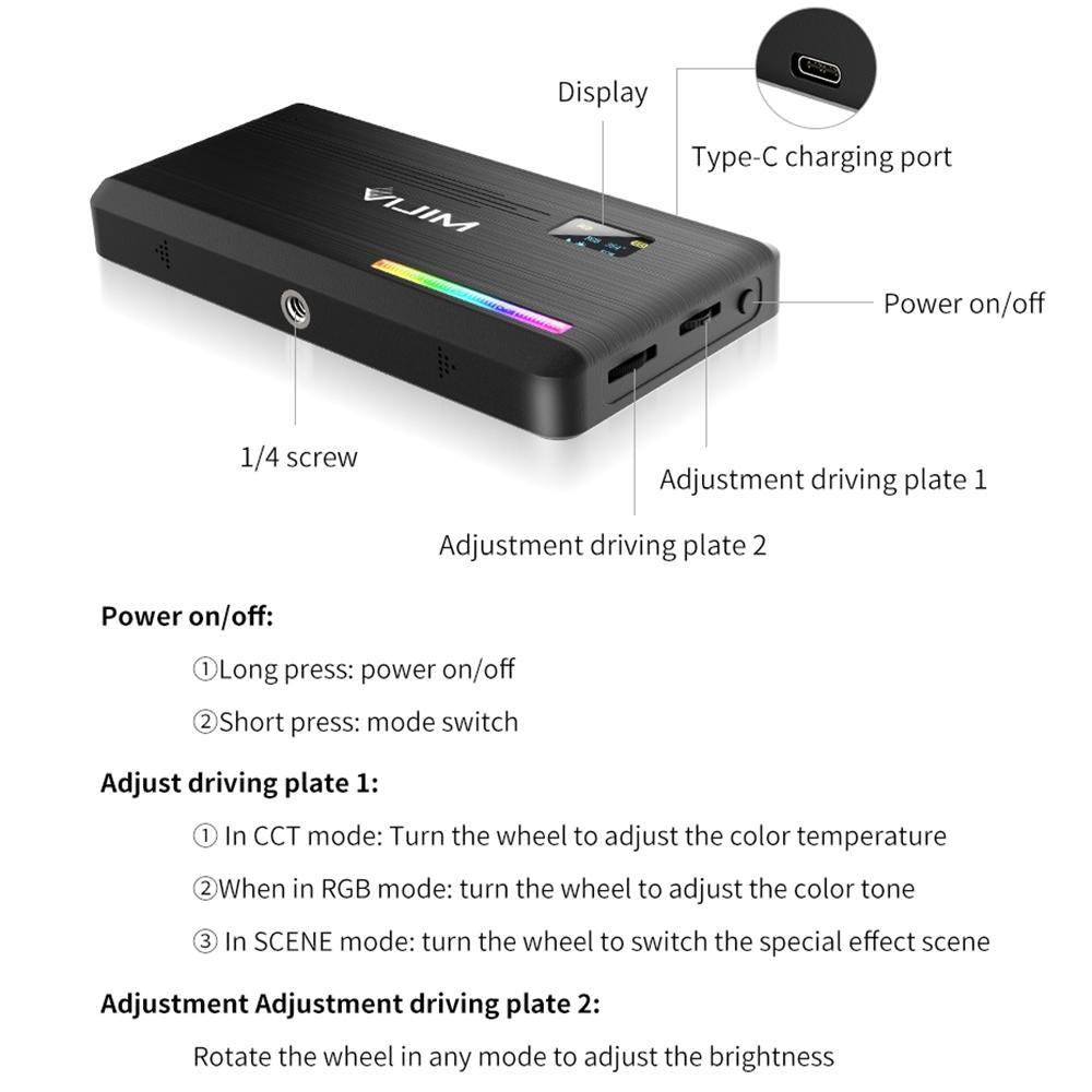 Hand-Held Rgb Fill Light For Portable Photography-1964932357660217347