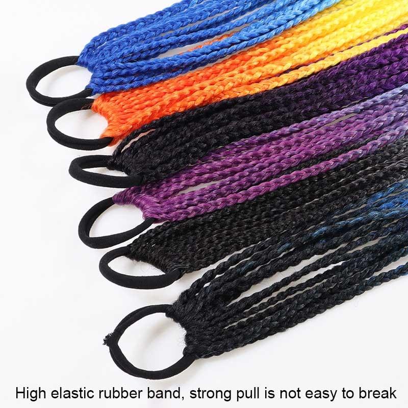 Vibrant Braid Hair Band With Corn Silk Dreadlocks Ponytail-1915197662546759682