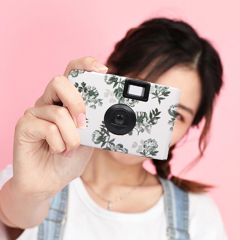 Retro Peony Disposable Mini Camera With 17 Films-1915197734072225796