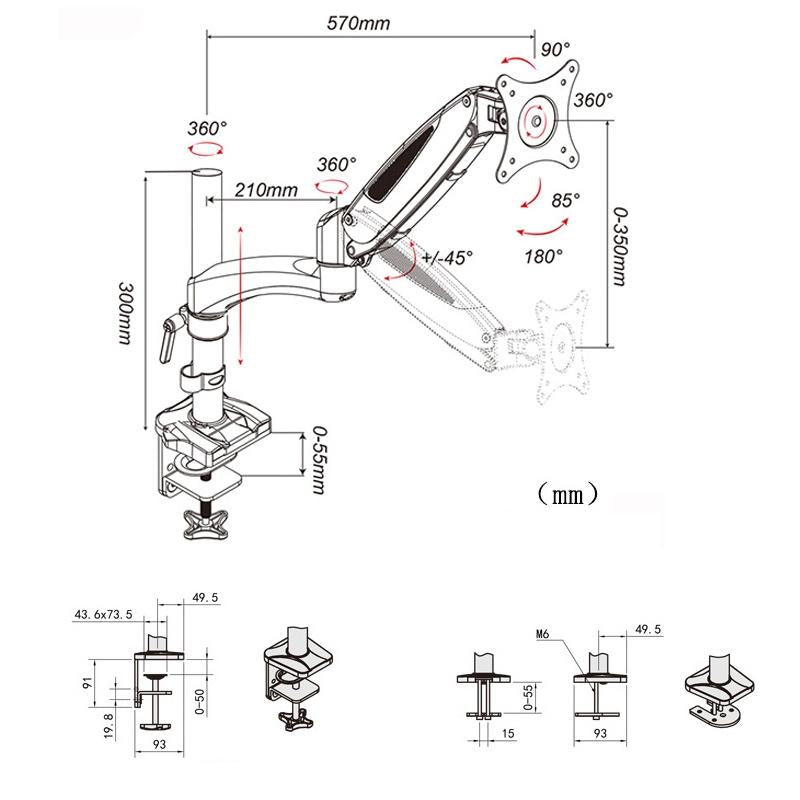 Rotating Desktop Monitor Stand - Lifts And Saves Space-1964932293088907266