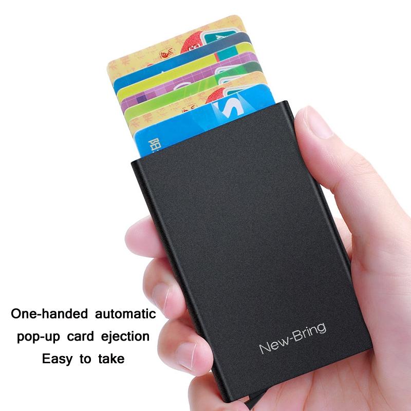 Automatic Pop Up Metal Wallet With Card Holder BLACK-1915197639243206659