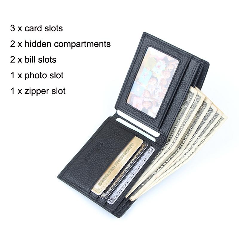 Rfid-Blocking Men Wallet With Card Holder By Baweisi - Black-1915197798484152323