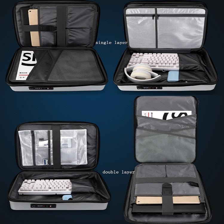 Men Gaming Backpack - Double-Layer Hard Shell - Black-1915197609878884357