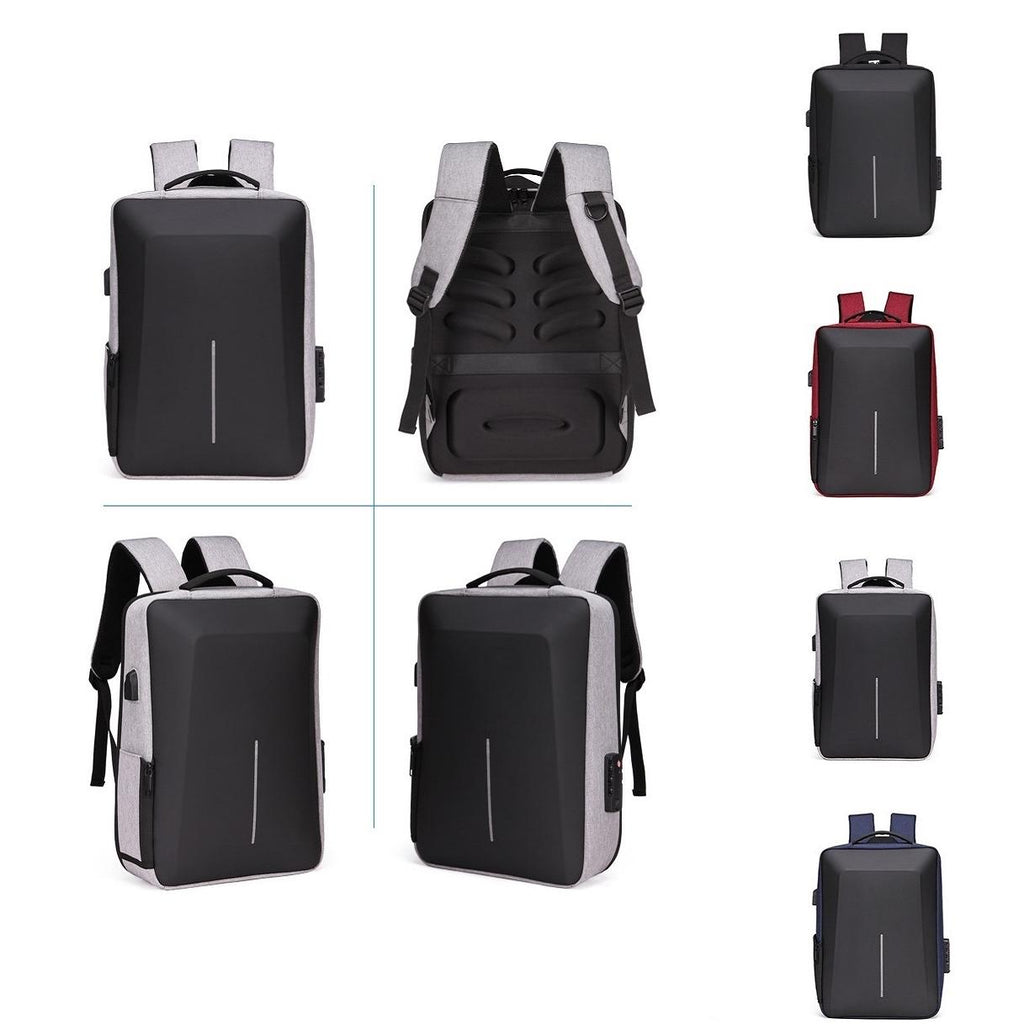 Men Anti-Theft Hard Shell Backpack With Alloy Frame - Gray-1915198122066317313