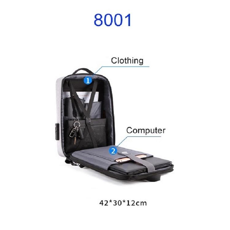 Anti-Theft Hard Shell Backpack For Men - Blue-1915197975433449474