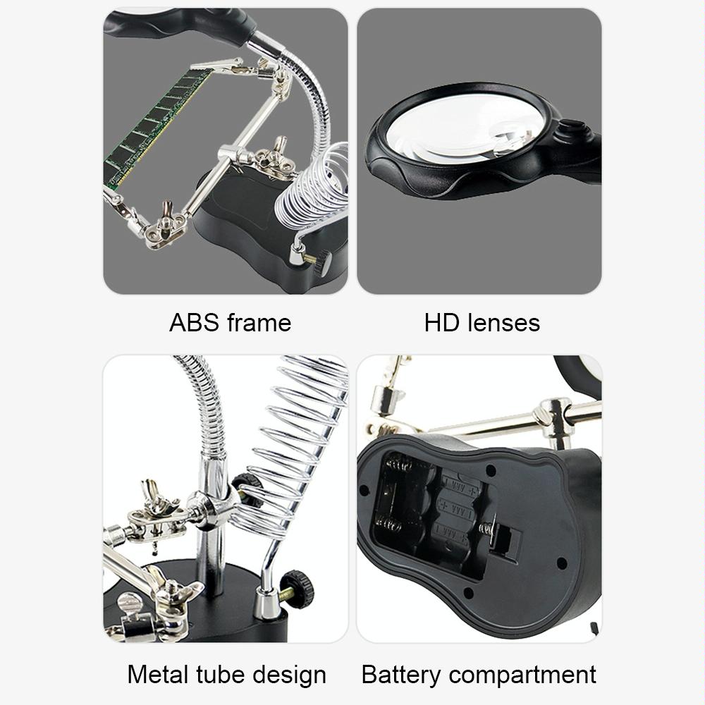 Led Light Watch Repair Magnifier With Stand And Clip-1915197535757144069