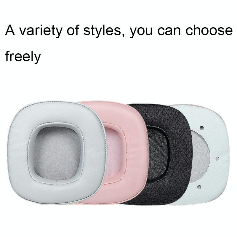 Breathable Sponge Headphone Covers - Pink Leather 1 Pair-1915197635522859009