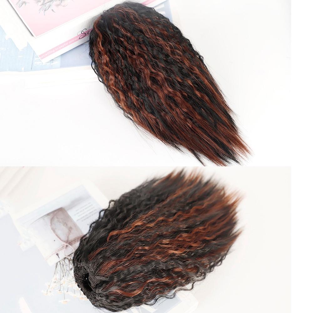 Short Fluffy Drawstring Perm Curly Ponytail Wig - Colour 2-1915197865311997954