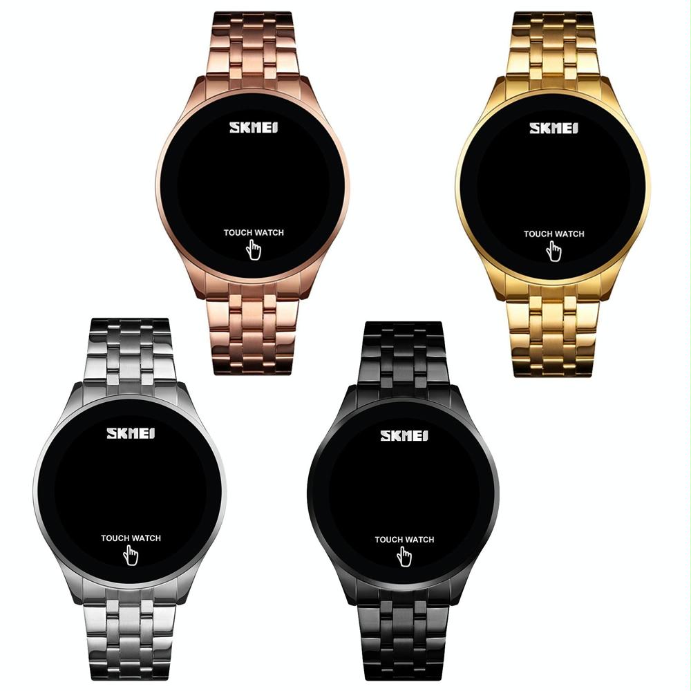 Stainless Steel Led Touch Watch - Rose Gold-1915197983893360641