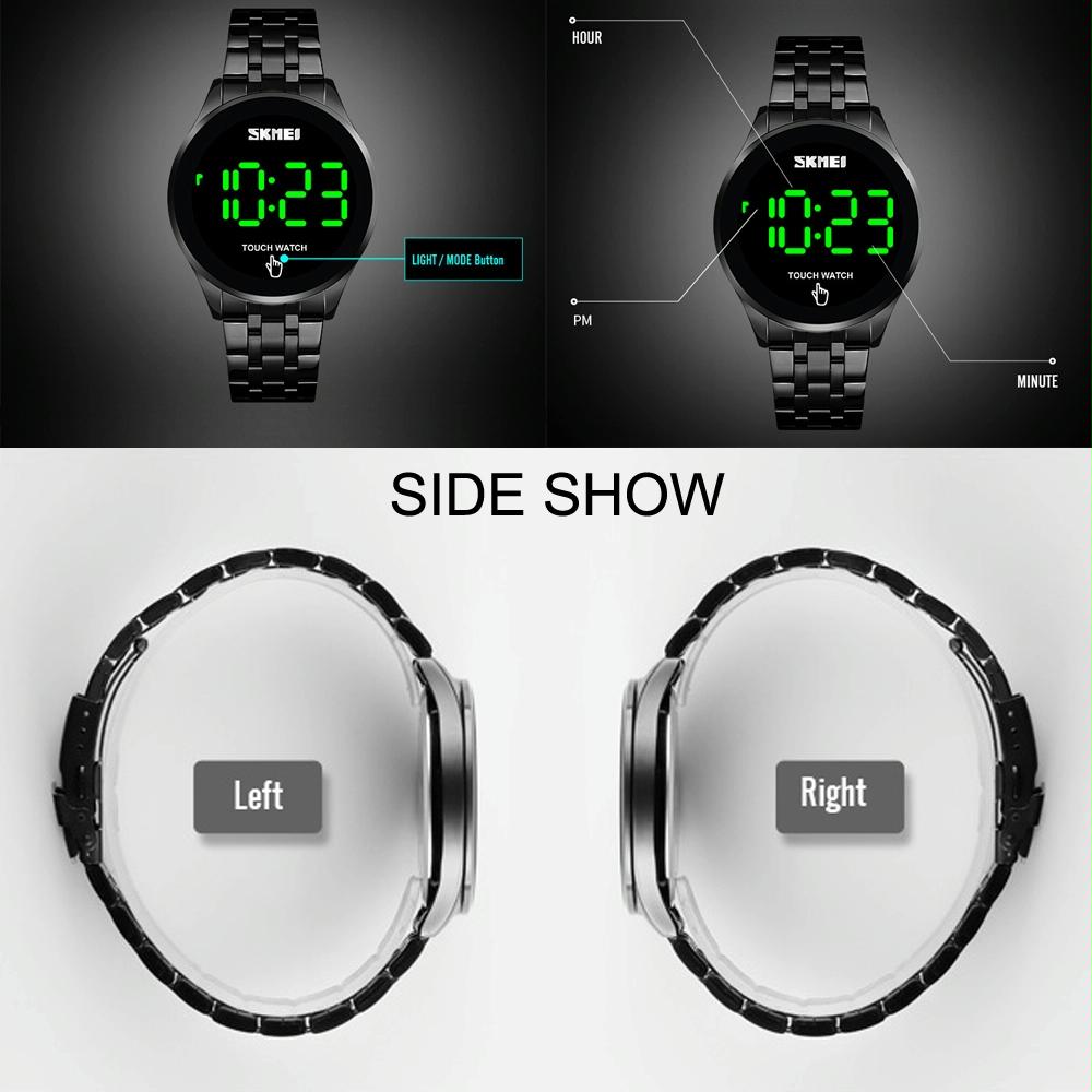 Stainless Steel Led Touch Watch - Rose Gold-1915197983893360643