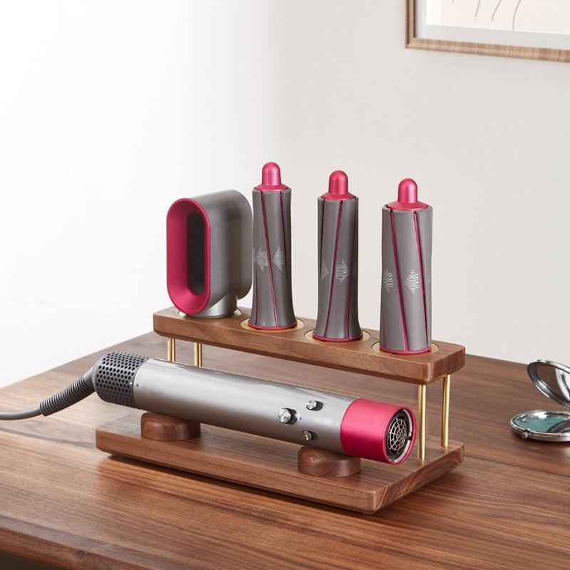 Countertop Organizer For Dyson Airwrap - Walnut Rack-1915198386320052232
