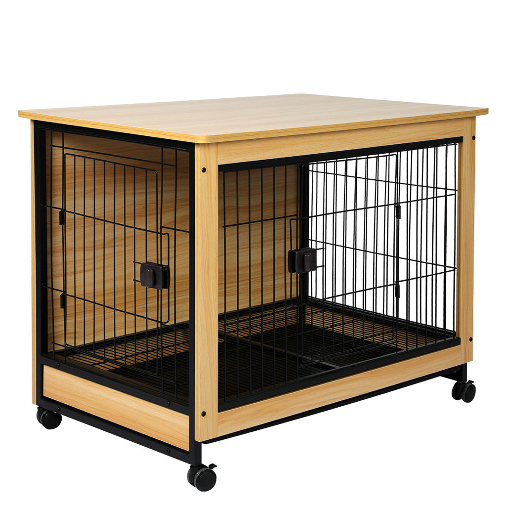 PaWz Wooden Wire Dog Kennel Side End M Medium-1954802558493134848
