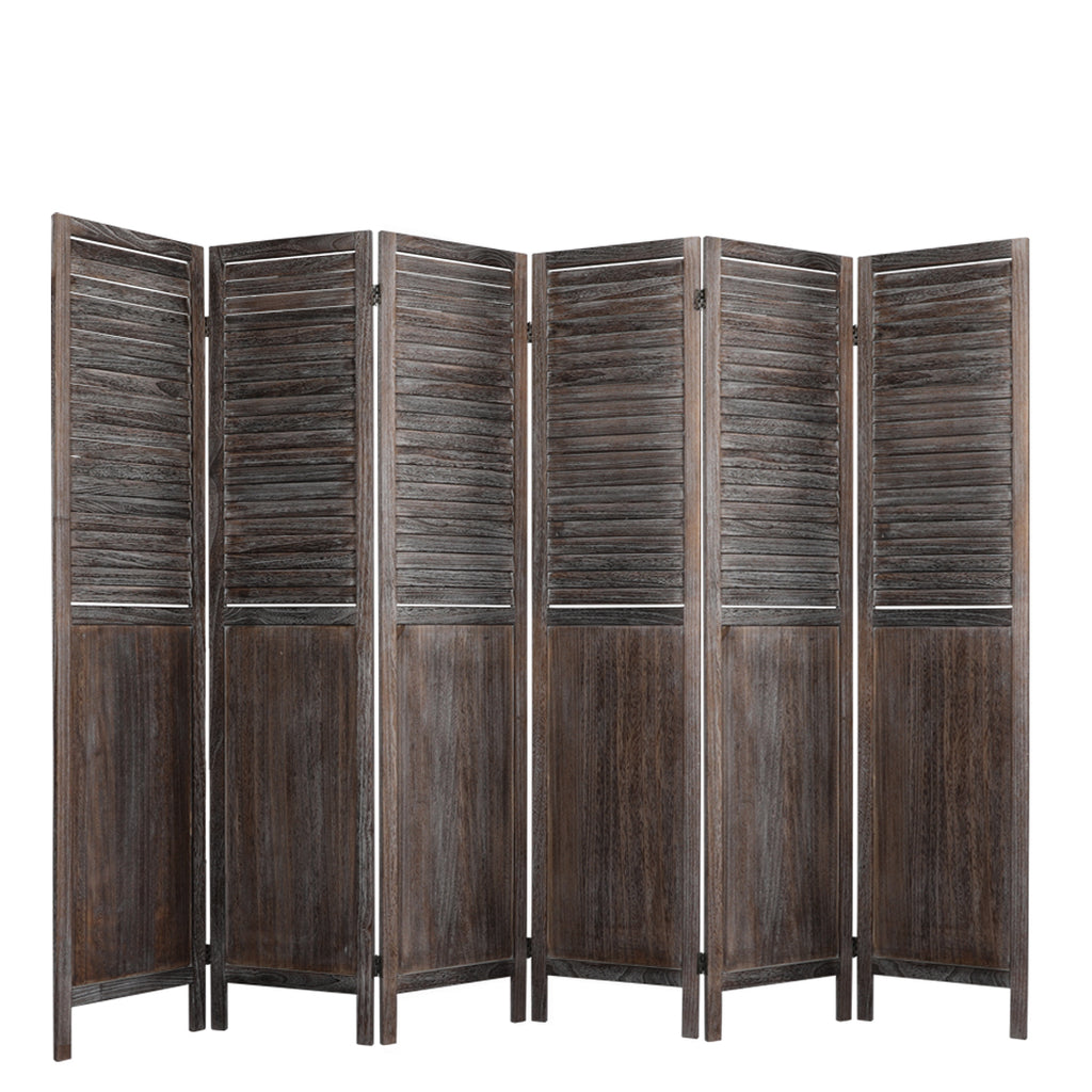 Levede 6 Panel Partition Room Divider Brown-1954802330083921920