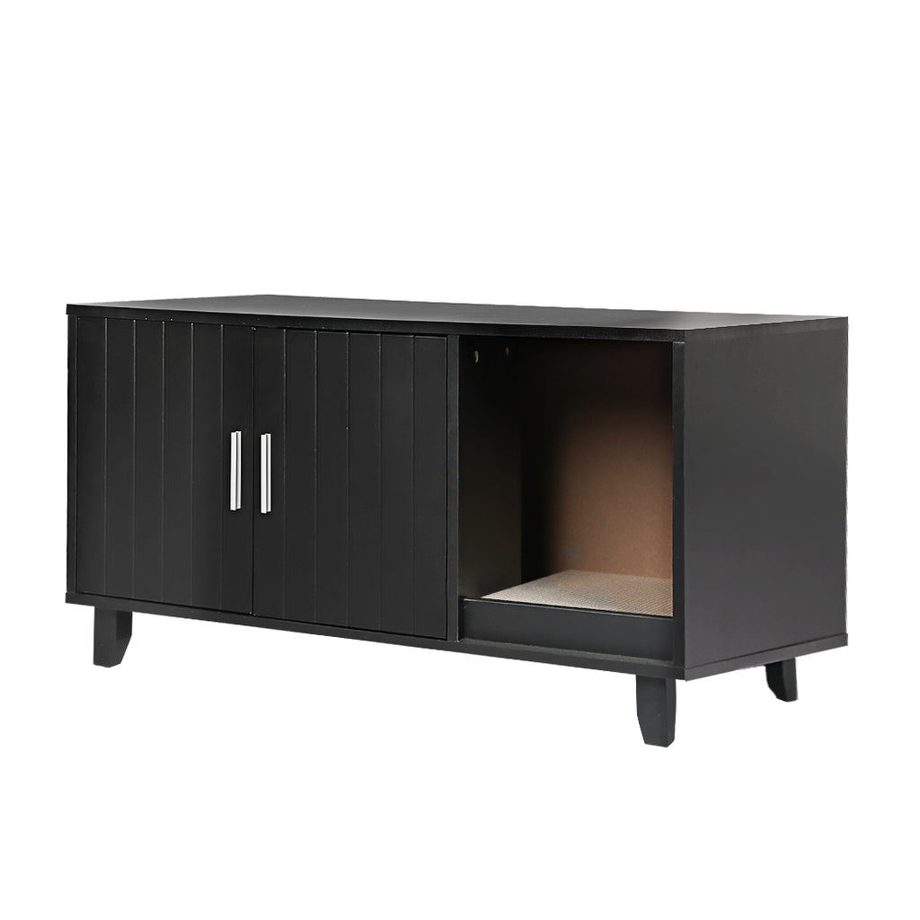 PaWz Enclosed Cat Litter Cabinet Box Black-1954802551970992128