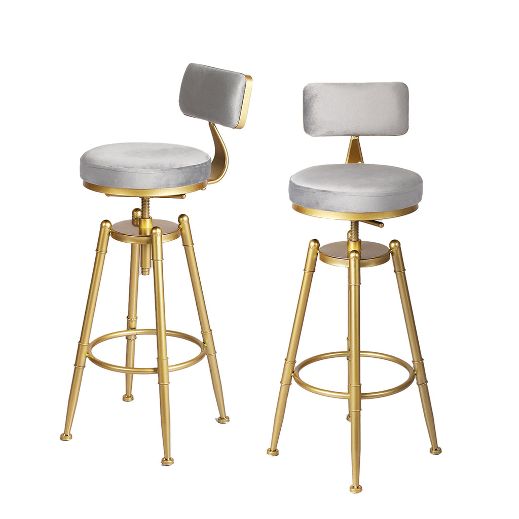 Levede 1x Bar Stools Kitchen Stool Chair Grey-1954802951079989248