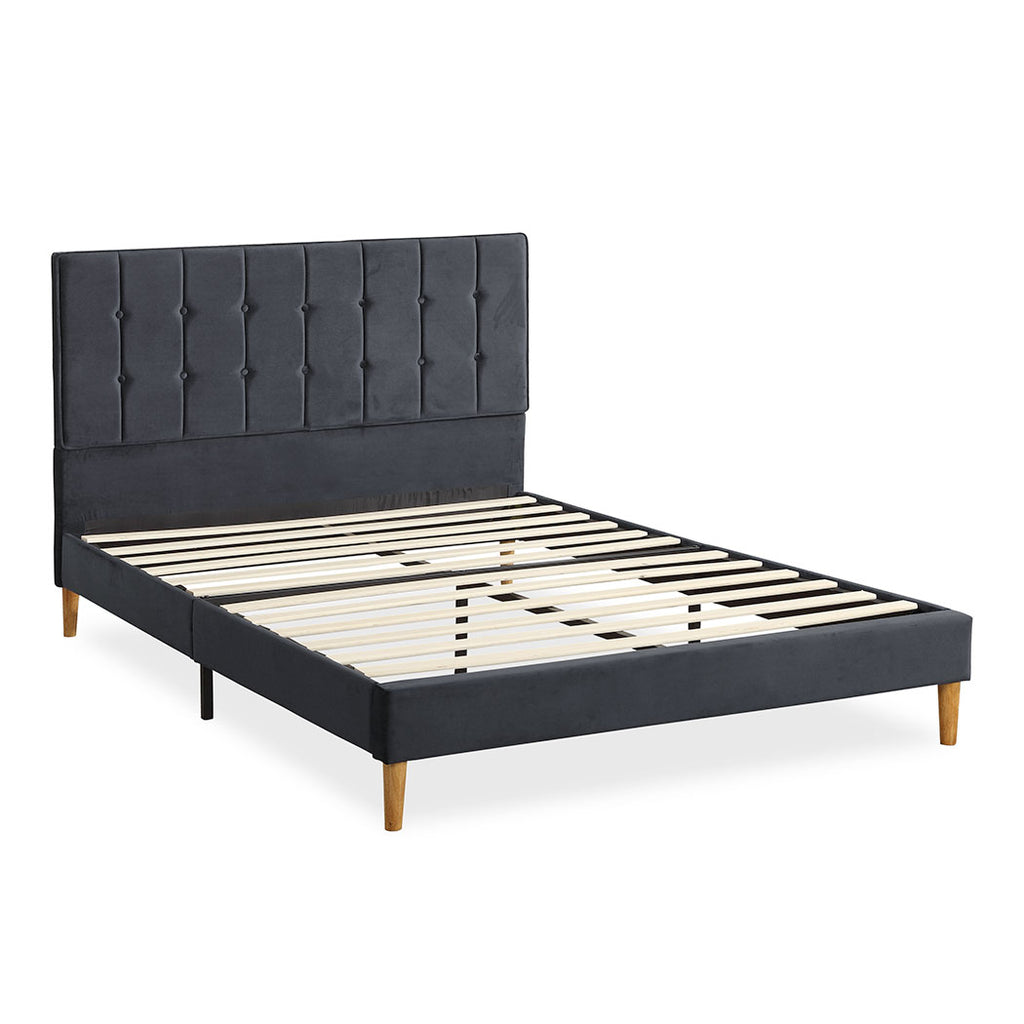 Levede Fabric Bed Frame Double Mattress Grey-1954802926509756416