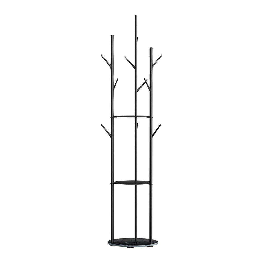 Levede Coat Rack Clothes Stand 8 Hook Organizer Black-1954803015181537280
