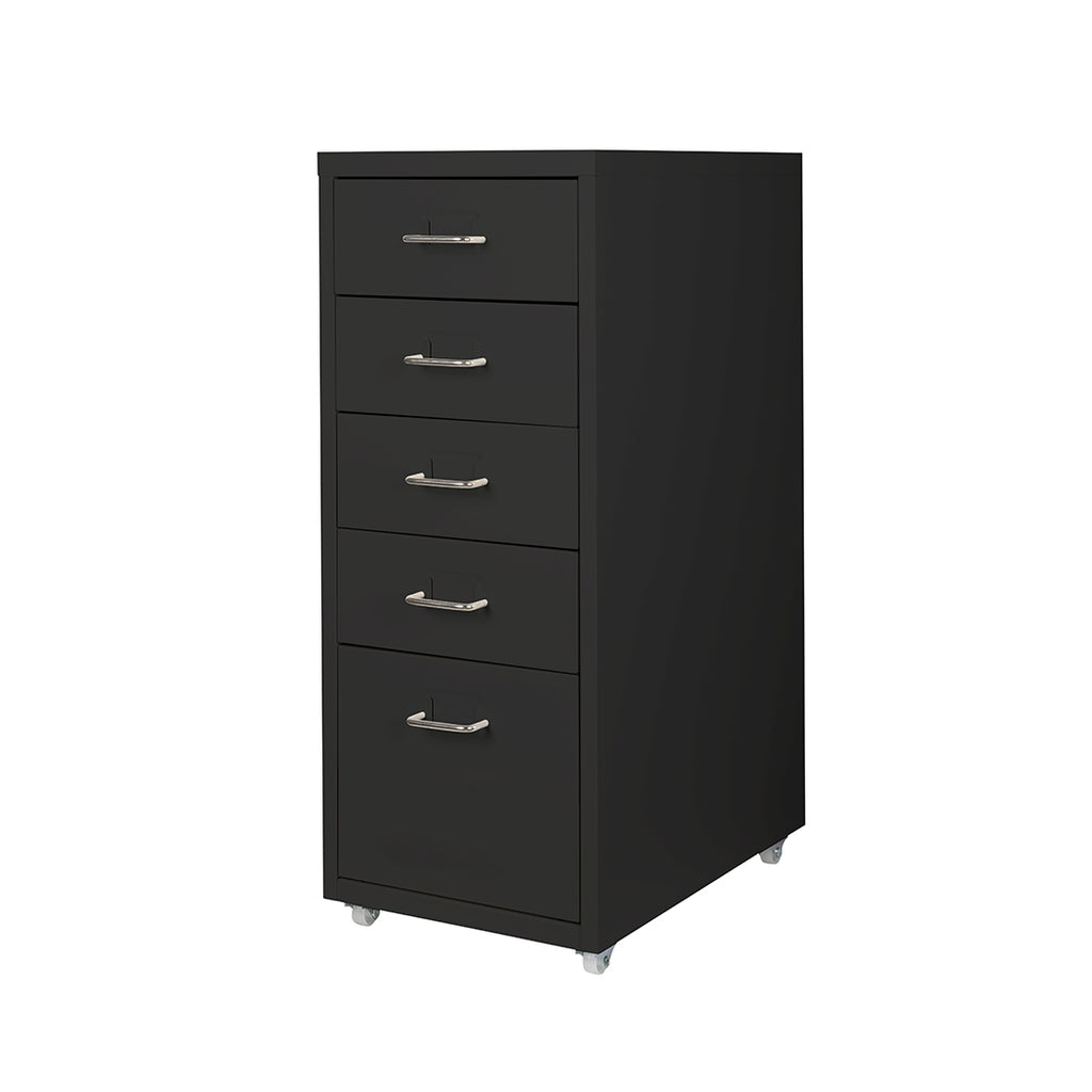 Levede 5 Drawer Office Cabinet Drawers Black-1954802727980765184