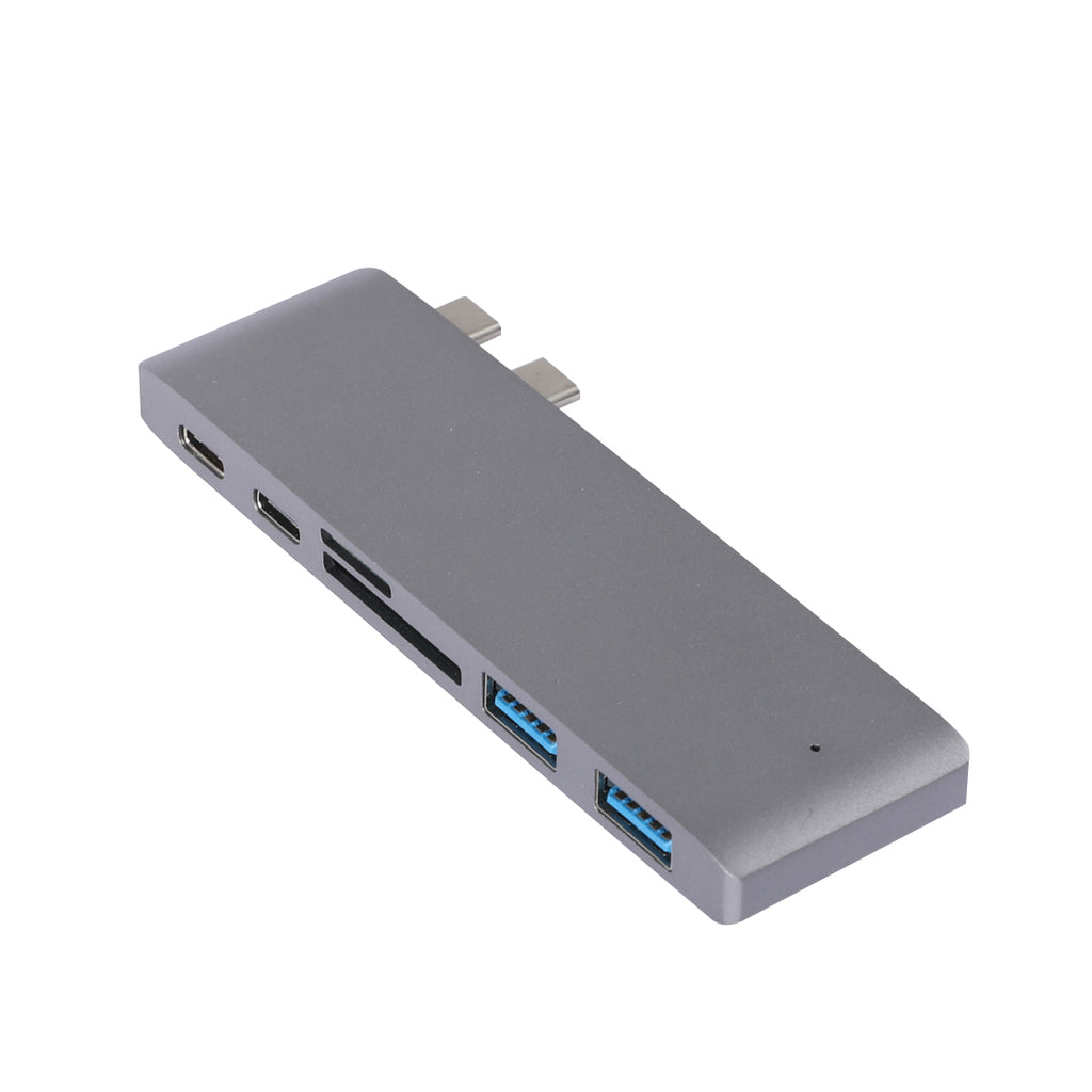 USB 3.0 Type-C HUB 6 Port Powered Adapter Grey-1954802839679275008