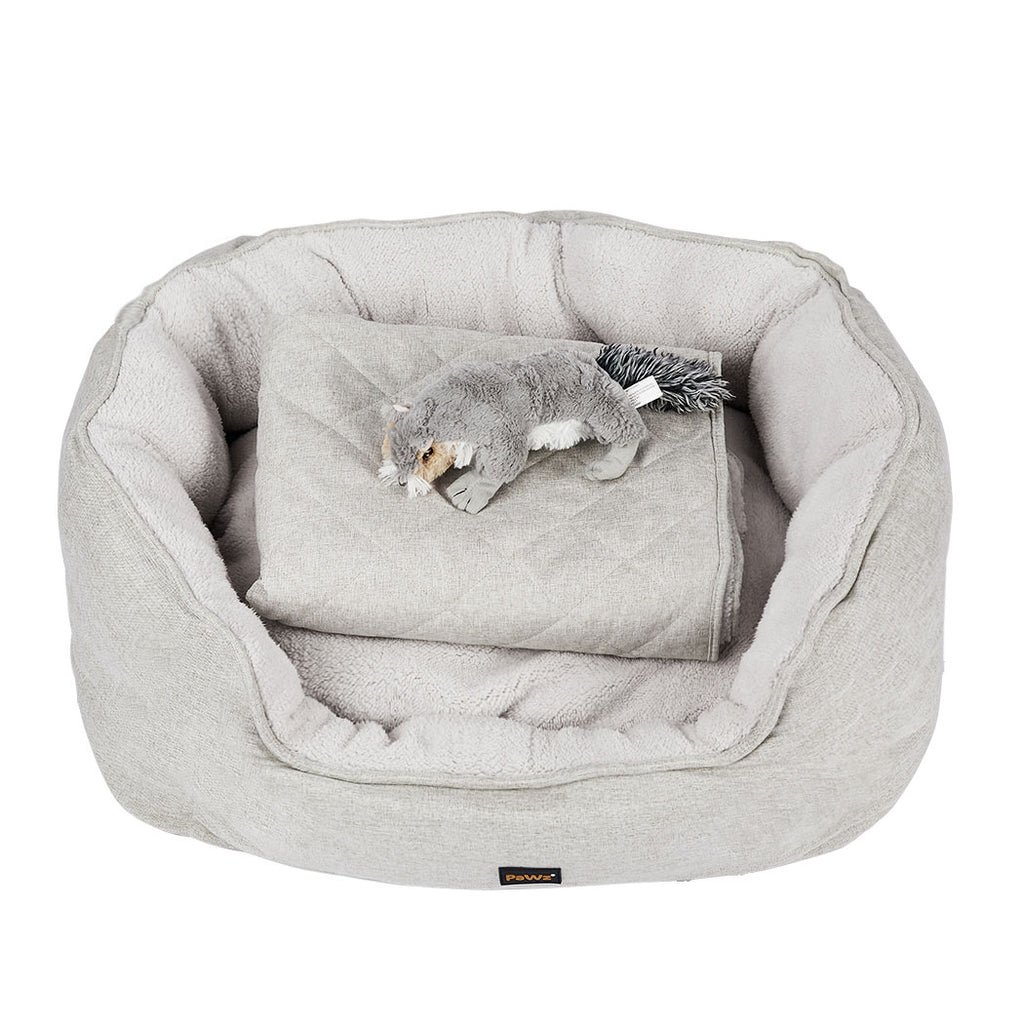 PaWz Pet Bed Set Dog Cat Quilted Blanket X-Large Beige-1954802524368277504