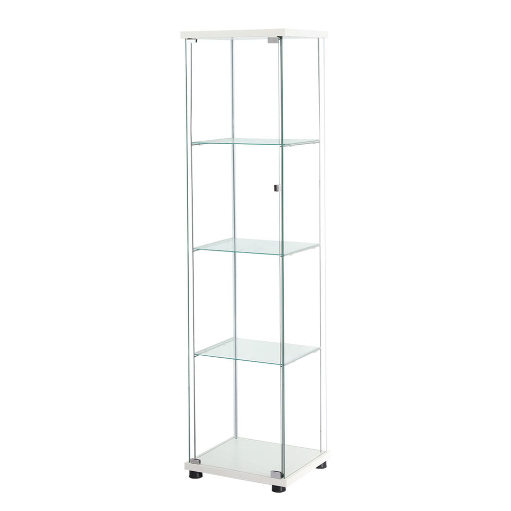 Stacked Display Cabinet Tempered Glass White-1954803004272152576