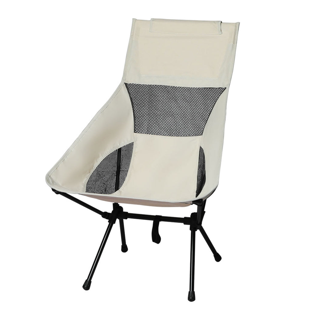 Levede Camping Chair Folding Outdoor Large Beige-1954802882540867584