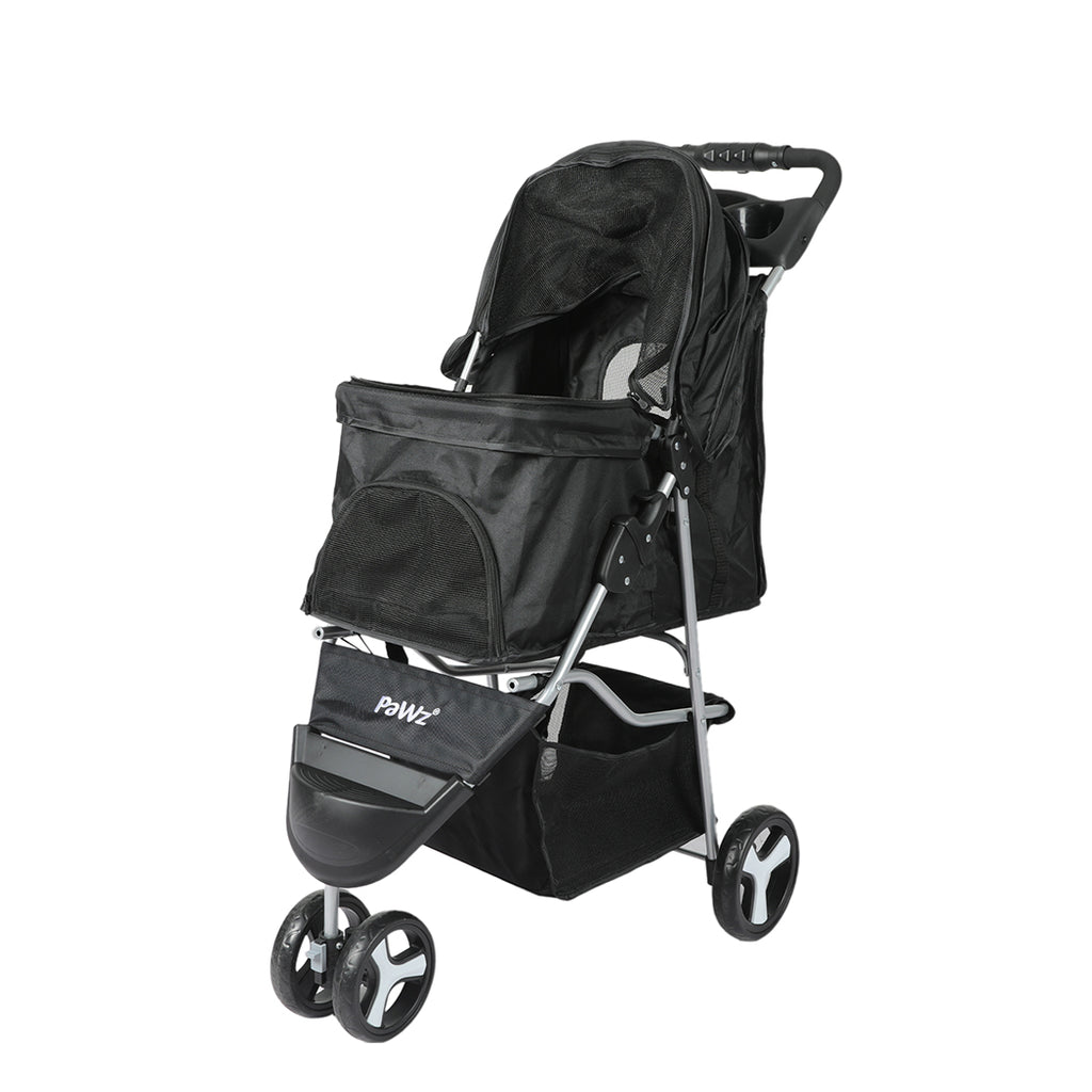 PaWz Large Pet Stroller Dog Cat Carrier Black-1954802605679054848