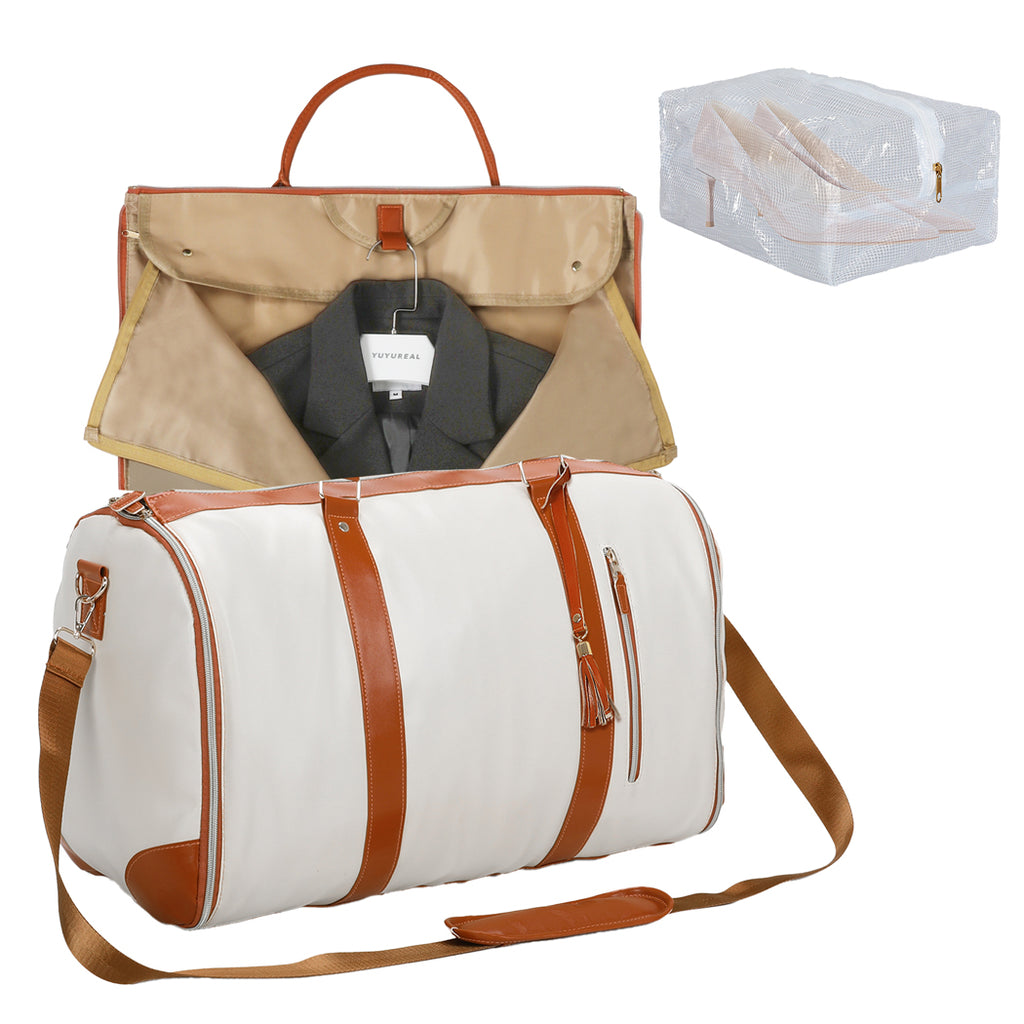 Slimbridge Garment Bags Hanging Suit Duffel Bag Beige-1954802452071059456