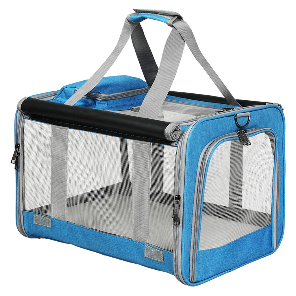 Pawz 3 in 1 Pet Soft Crate Dog Cat Carrier XL Size Blue-1954802466226835456