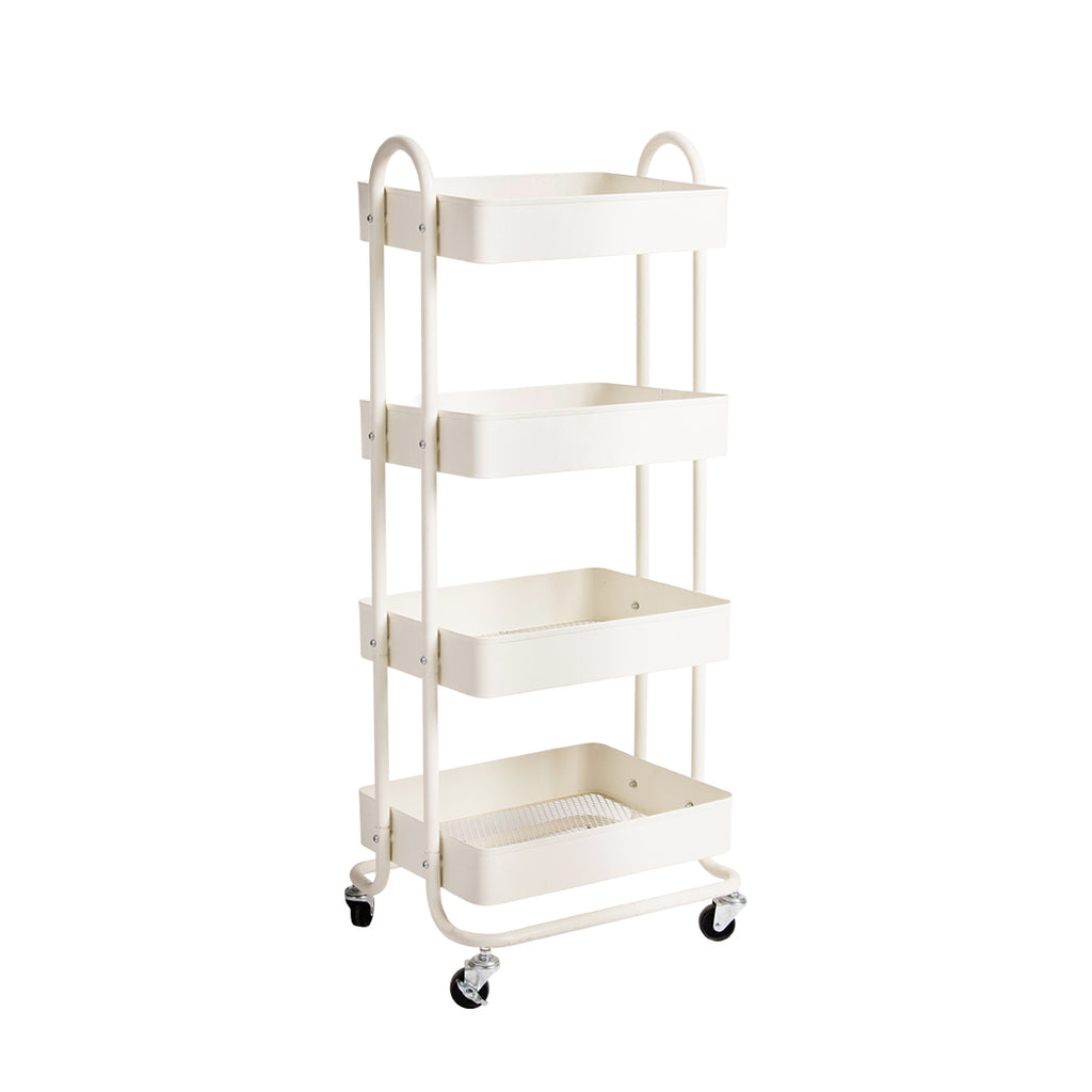 Levede 4 Tiers Kitchen Trolley Cart White-1954802729440382976
