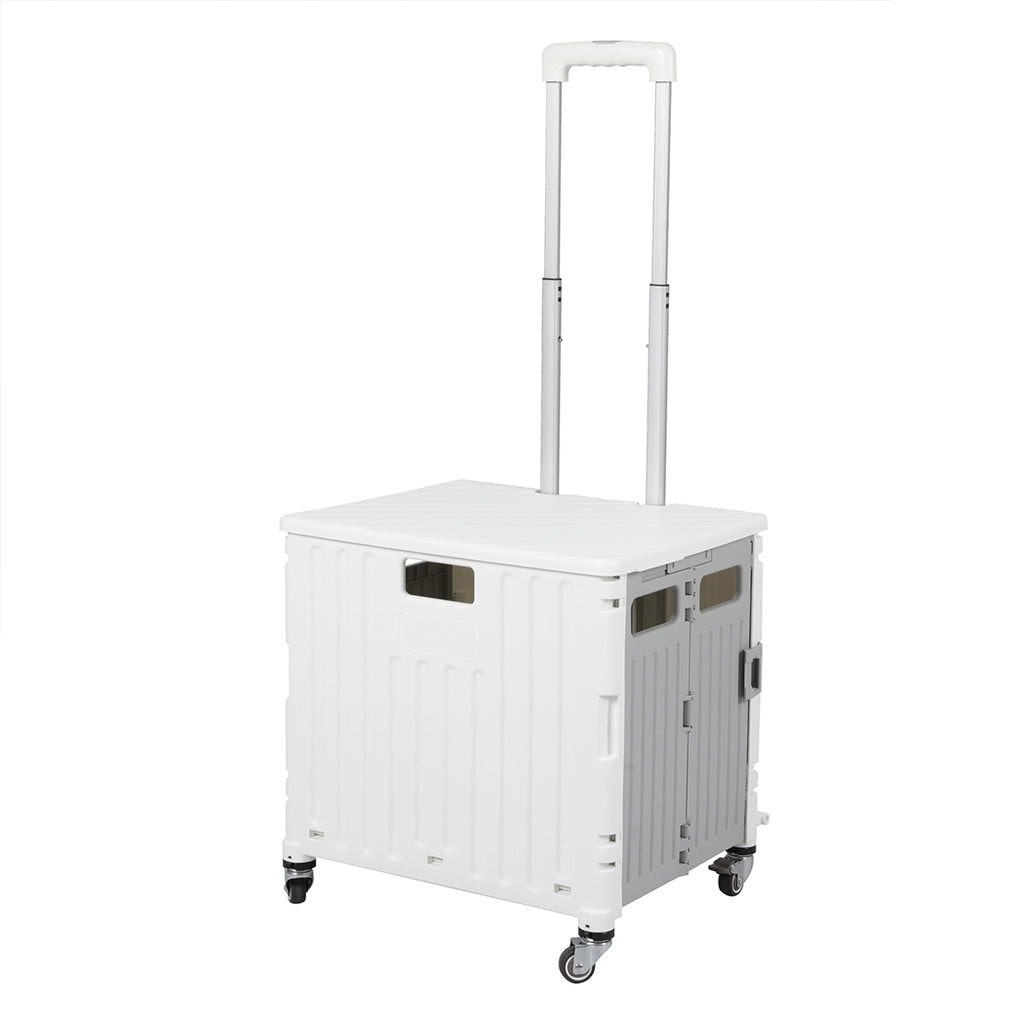 Folding Shopping Trolley Cart Portable Beige-1954802609462317056