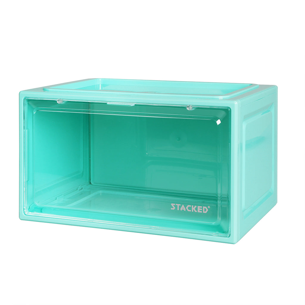 Stacked Sneaker Display Case Stackable Cyan-1954802601912569856