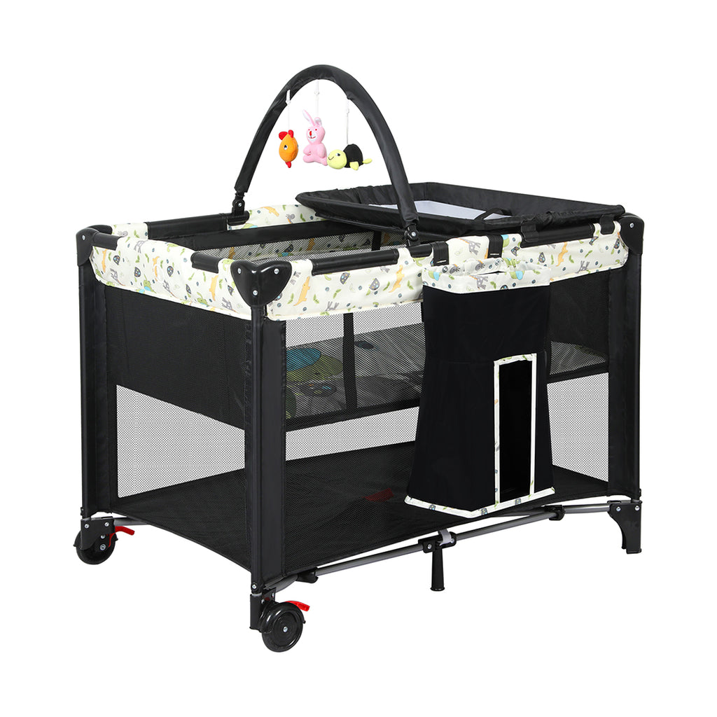 BoPeep Baby Cot Bed Crib Portable Bassinet Black-1954802774013251585
