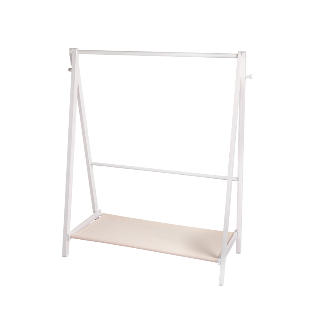 Levede Clothes Rack Wooden Wardrobe White-1954803003496206337