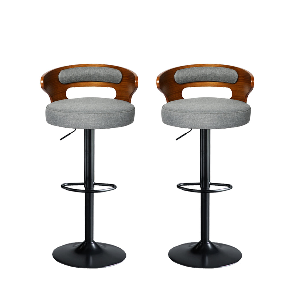 Levede 1x Kitchen Bar Stools Gas Lift Grey-1954802951721717761