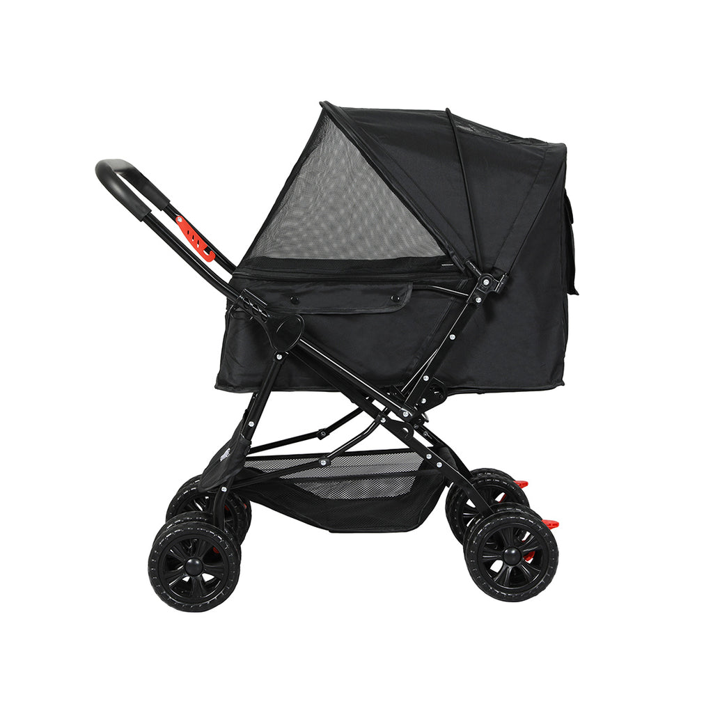 PaWz Pet Stroller Dog Cat Carrier Foldable Black-1954802607113506817