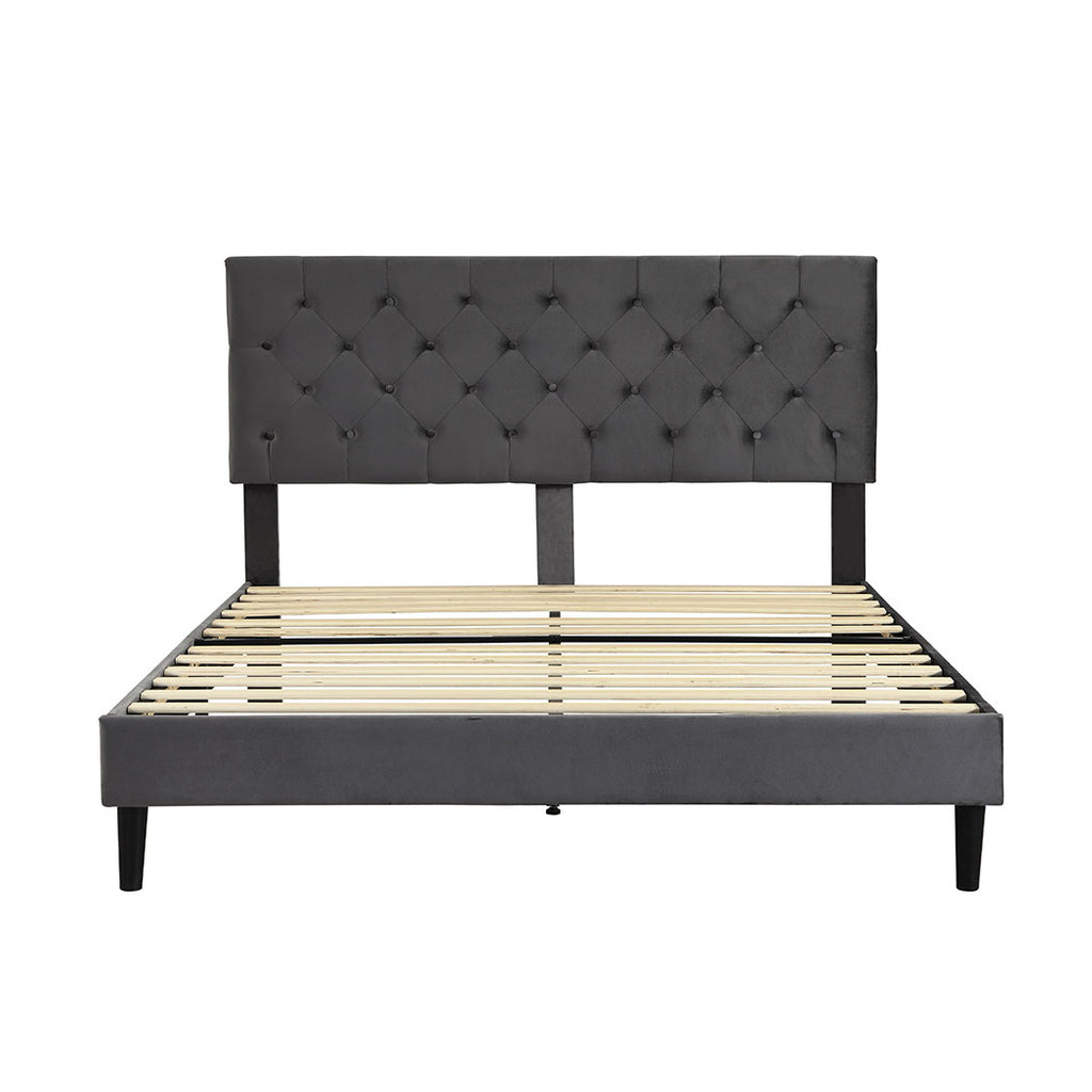 Levede Bed Frame Queen Size Mattress Grey-1954802930586619905